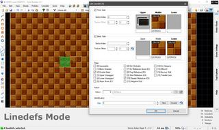 Checking the Repeat Midtexture flag to make the middle textures extend from the floor to the ceiling.